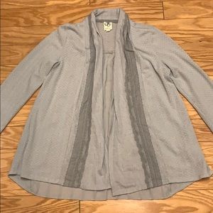 Anthropologie Light Grey Lace Cardigan